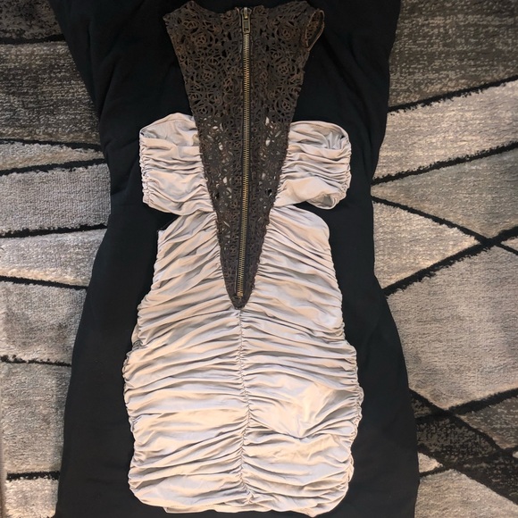 Bebe Kardashian Laser-Cut Leather Bodycon Dress XS - Picture 8 of 11